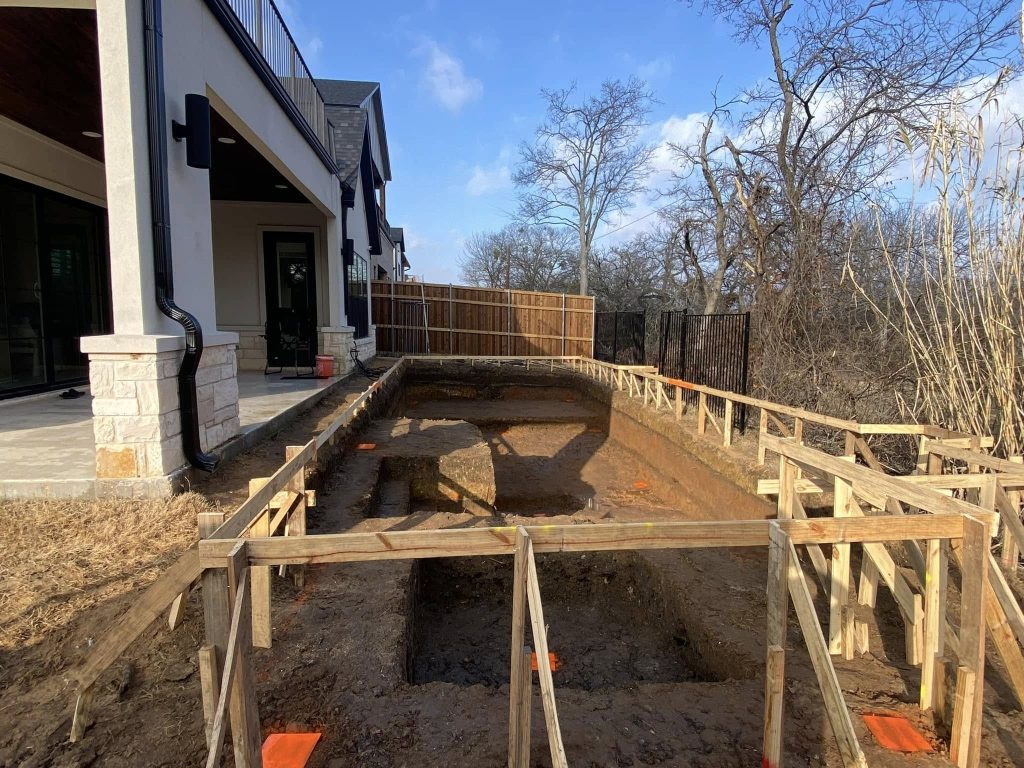 Framing for a concrete pour happening soon with FnD piers.