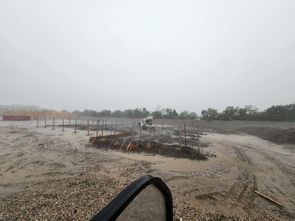 FnD Piers is preparing a job site in rainy weather conditions.