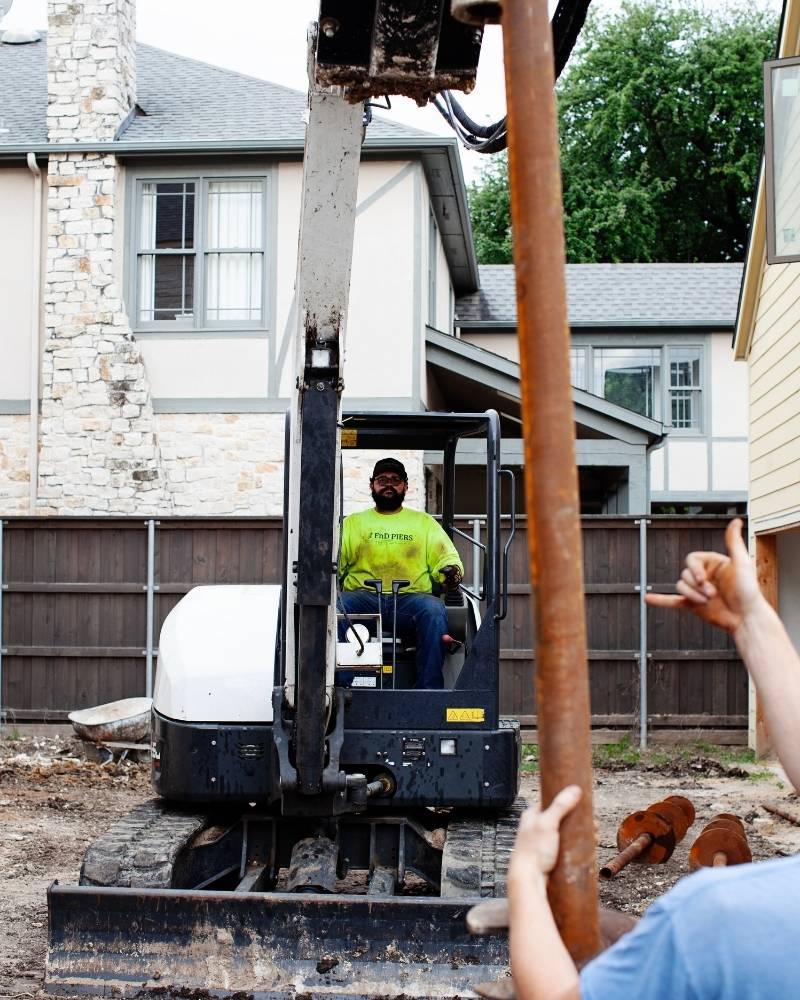 compact excavator for foundation work