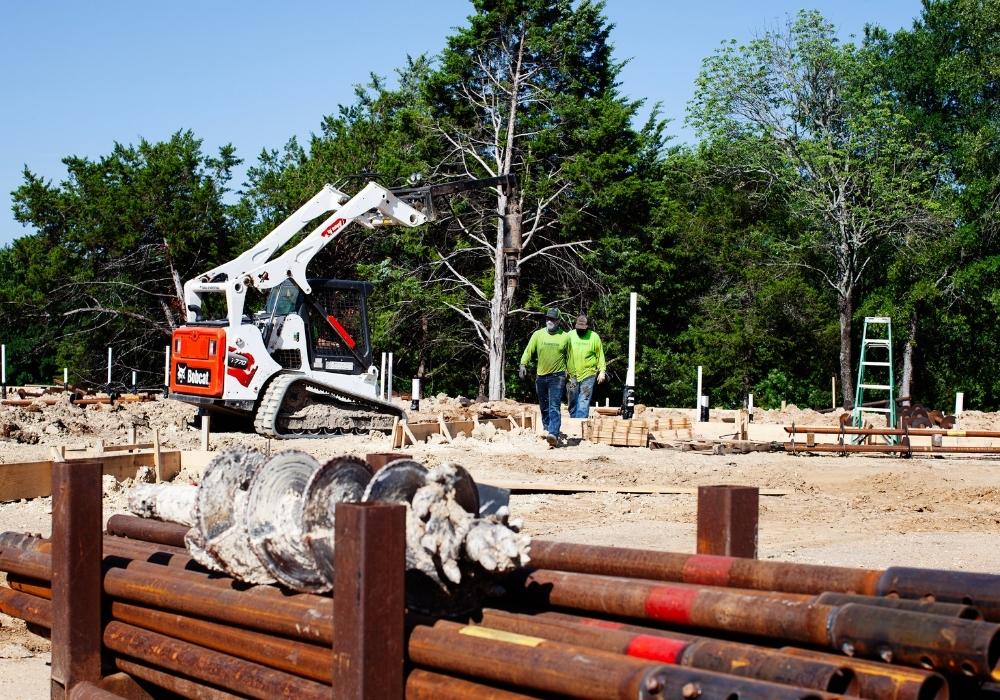 construction site helical piers
