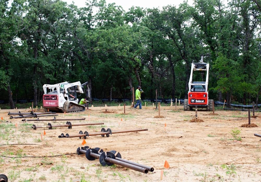construction site preparing a deep foundation
