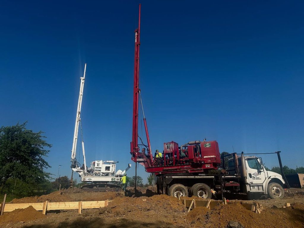 FnD Piers team preparing to drill near Decatur TX.