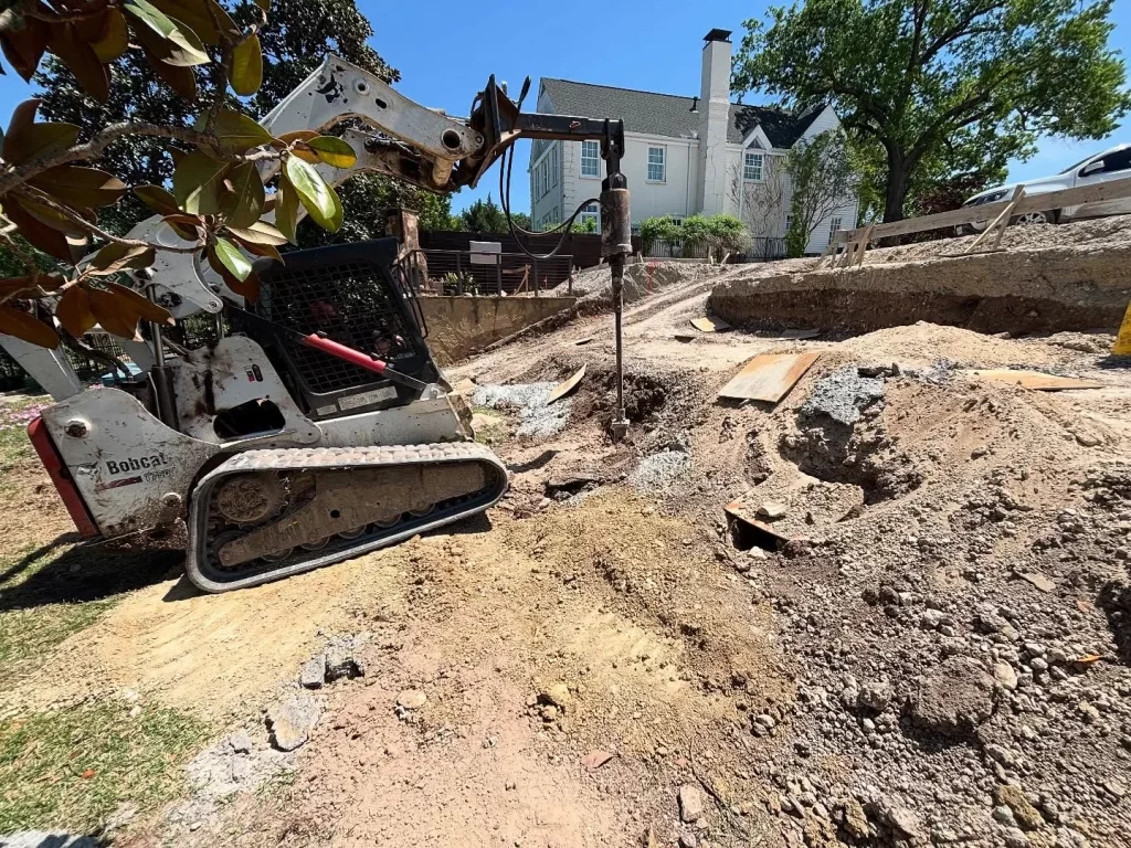 FnD-piers-team-drilling-on-a-slope-near-Dallas-Texas