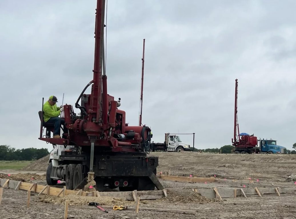 Construction-equipment-preparing-to-drill-on-prepped-land-near-fort-worth-texas.