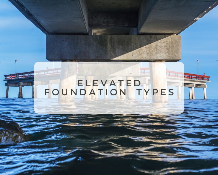 Elevated pier structure over water illustrating elevated foundation types
