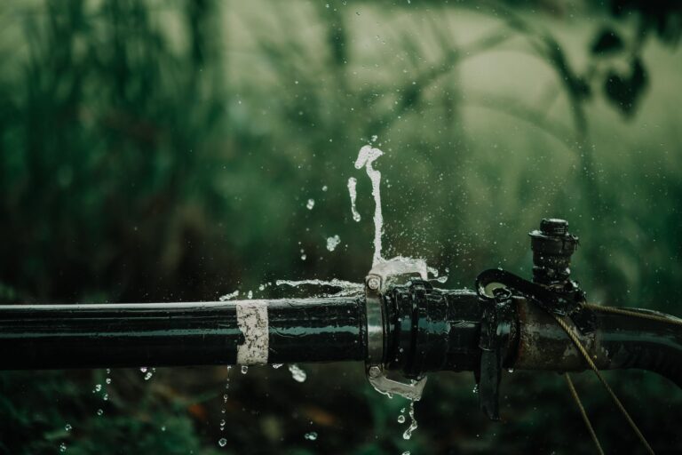 Leaking water pipe of the kind that can undermine a home foundation