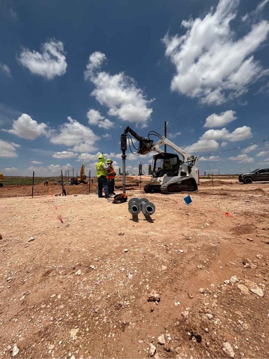 Midstream construction foundation work
