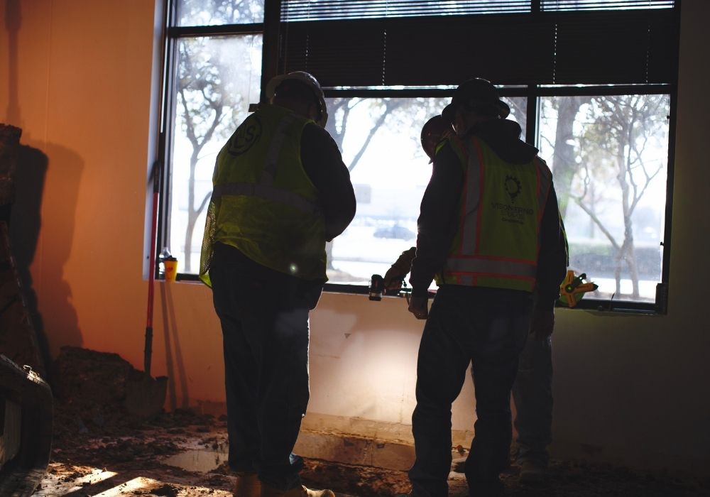 fnd piers inside commercial building job site