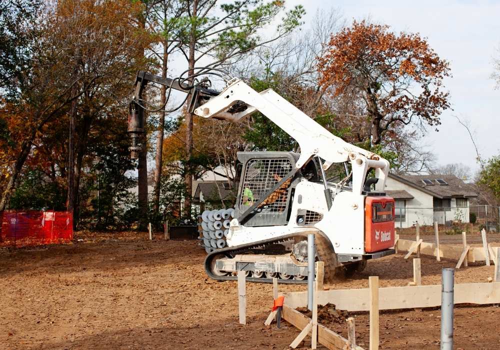 helical foundation installation truck