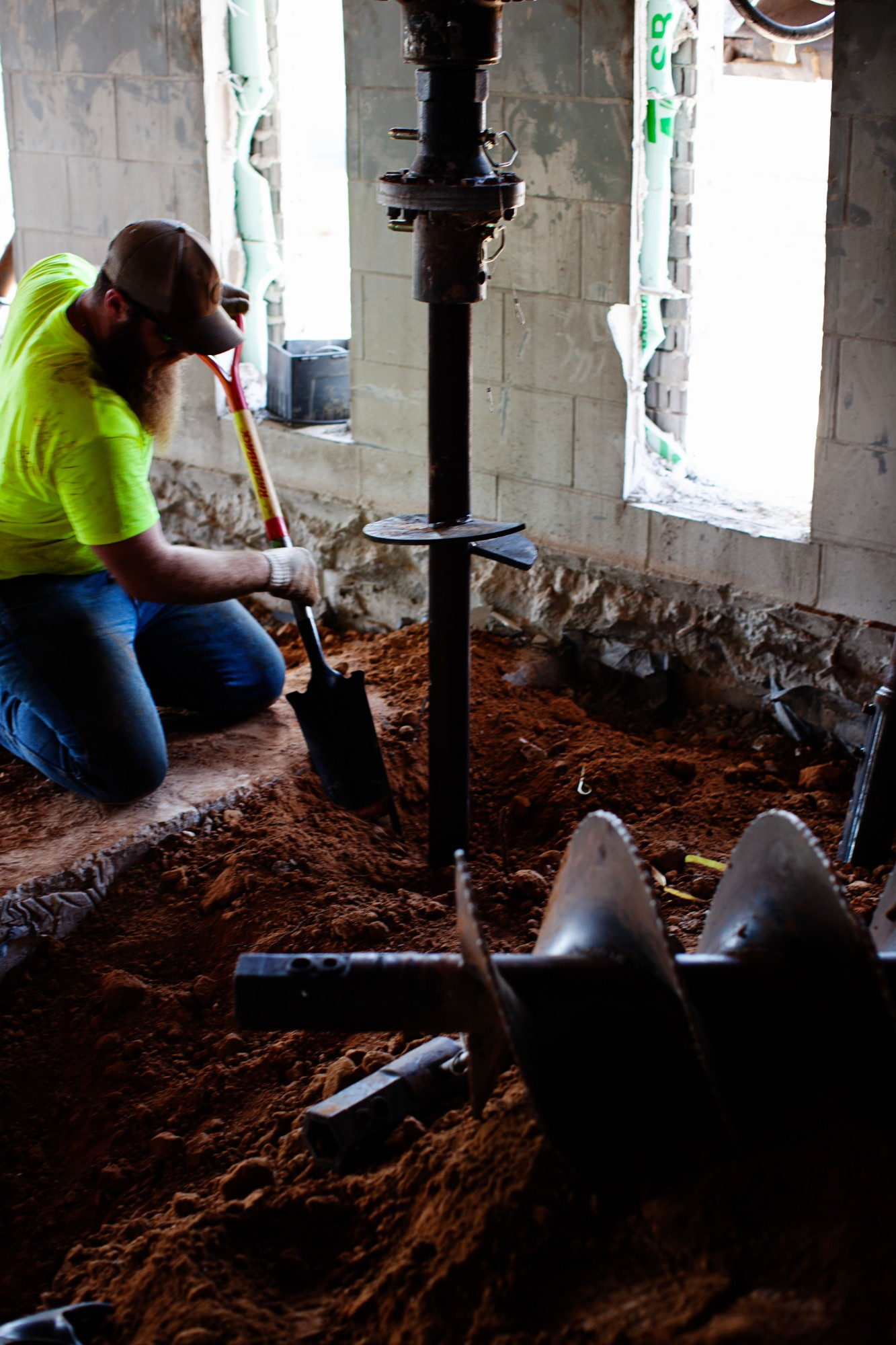 FnD Piers helical pier installed beneath an existing structure's crawl space, serving Haslet, TX