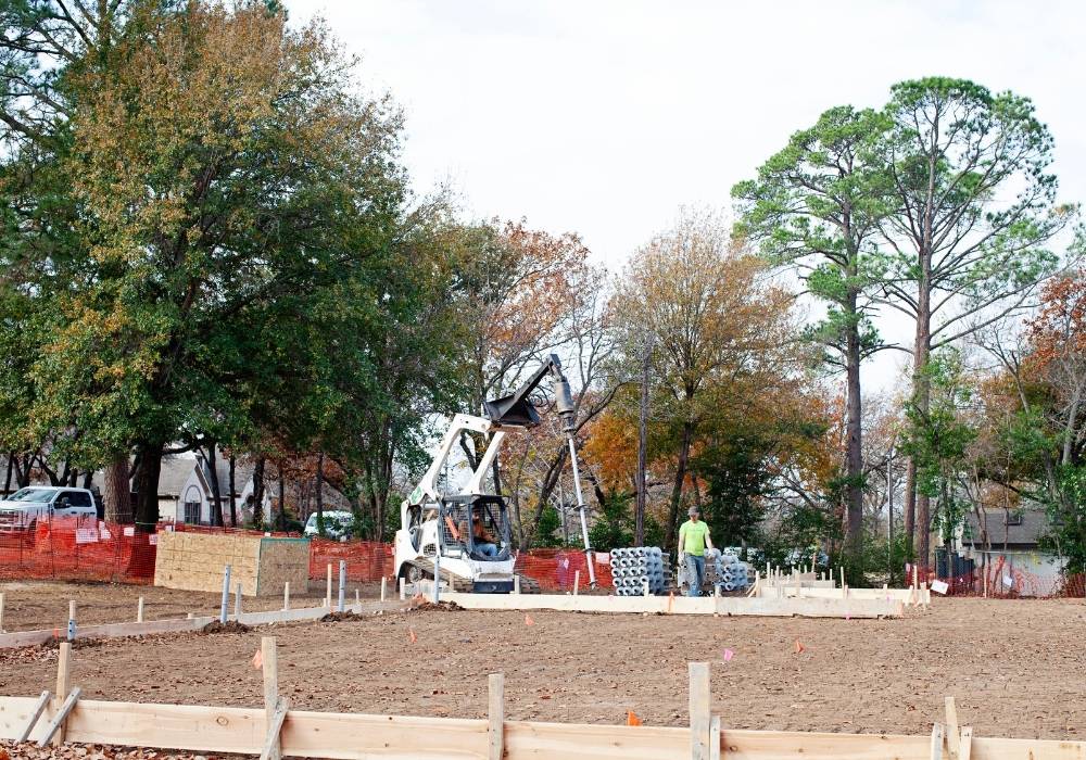 job site helical piers installation