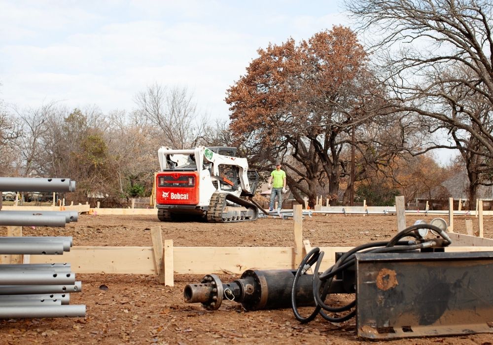 job site screw piles helical piers