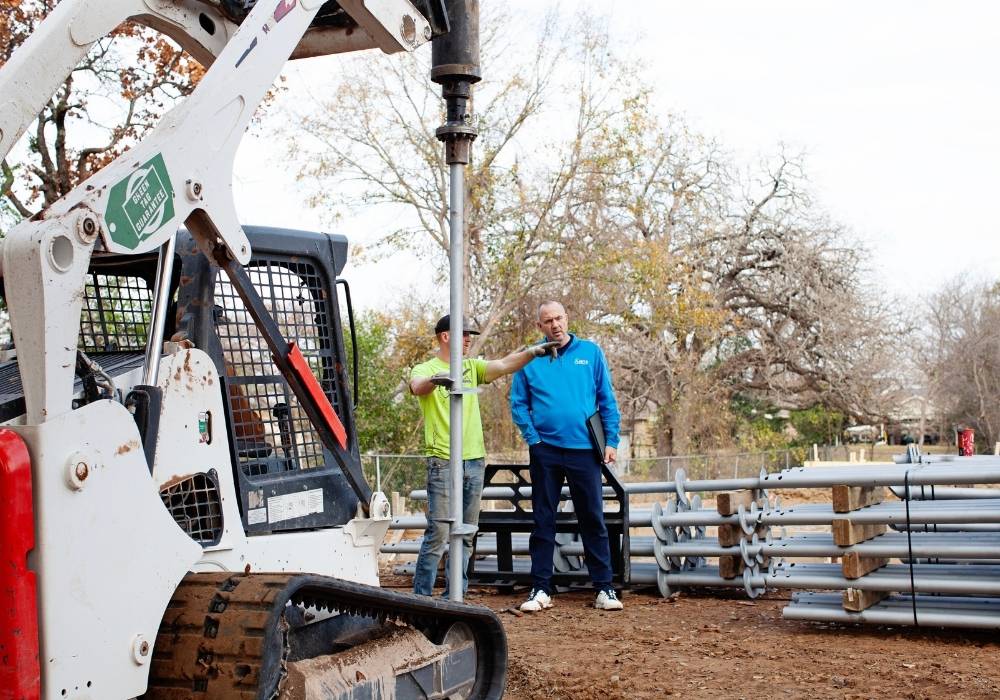 landscaping using helical piers foundation