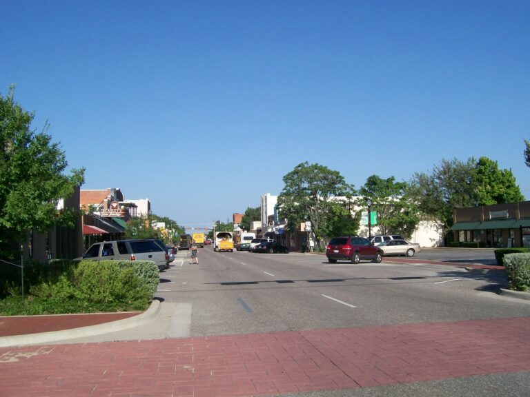Old Town Main Street in downtown Lewisville, Texas