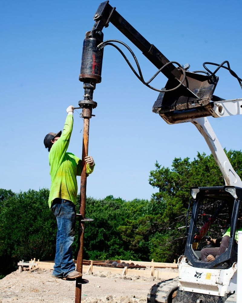 skid steer helical pile installation dfw